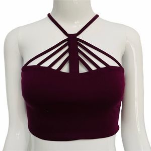 Forever 21 Aubergine Knit Strappy cami Crop Top